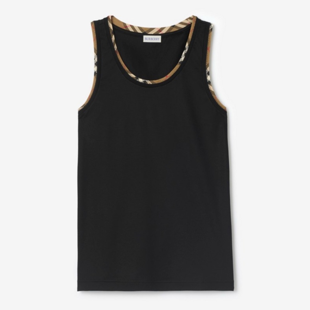 Burberry Black Tank with Check Trim